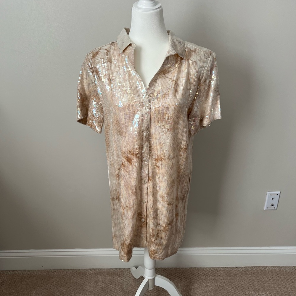 NWT Anthropologie Iridescent Sequin Dress